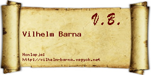 Vilhelm Barna névjegykártya